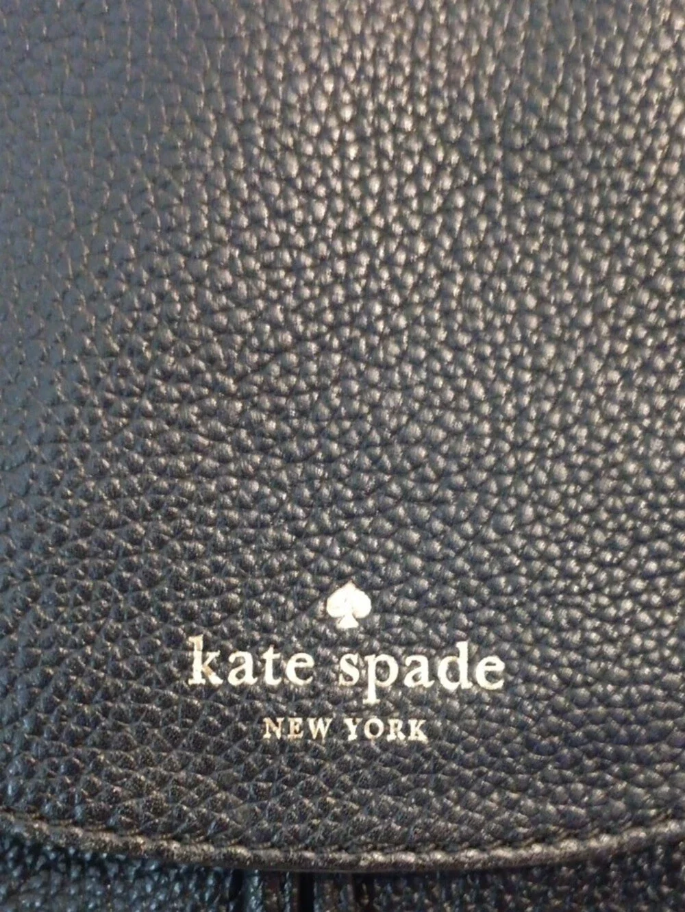 kate spade Black Pebbled Leather Drawstring Backpack